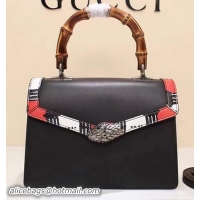 Duplicate Gucci Lilith Leather Top Handle Bag 453751 Black