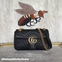 Best Product Gucci GG Marmont Velvet Shoulder Bag 443497A Black