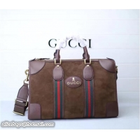 Good Product Gucci Suede Duffle Bag Wih Web 459311 Coffee 2017