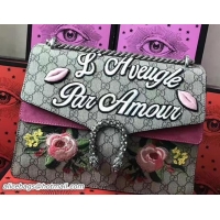 Leisure Gucci Dionysus Embroidered Letter And Floral Supreme Canvas Shoulder Medium Bag 403348/400235 2017