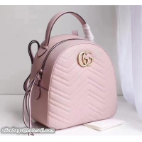 Best Grade Gucci GG Marmont Quilted Leather Backpack 476671 Pink