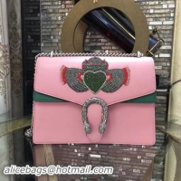 Top Design Gucci Dionysus Embroidered Leather Shoulder Bag 400348 Heart