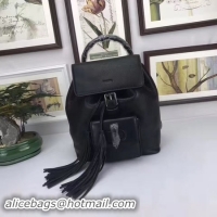 Classic GUCCI Calfskin Leather Backpack 387149 Black