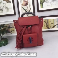 Pretty Style GUCCI Calfskin Leather Backpack 387149 Red