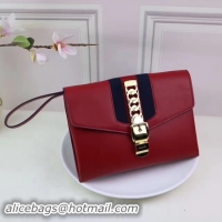 Best Product Gucci Calfskin Leather Clutch 477627 Red