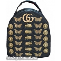 New Fashion Gucci GG Marmont Animal Studs Leather Backpack 476671 Black