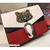 Durable Gucci Embroidered Dionysus Leather Shoulder Medium Bag 403348/400235 2017