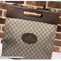 Discount Gucci Soft GG Supreme With Brown Leather Trim Tote 463491 2017