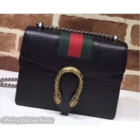Perfect Gucci Mini Dionysus Web Leather Shoulder Bag 421970 Black 2017