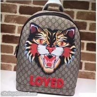 Good Quality Gucci GG Supreme Backpack Bag 419584 Angry Cat 2017