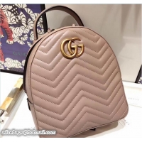 Best Product Gucci GG Marmont Quilted Leather Backpack 476671 Nude 2017