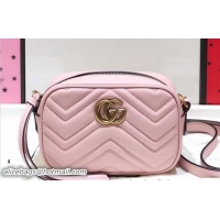 Best Price Gucci GG Marmont Matelassé Chevron Mini Chain Shoulder Camera Bag 448065 Pink 2017