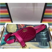 Good Looking Gucci GG Marmont Matelassé Velvet Belt Bag 476434 Fuchsia 2017