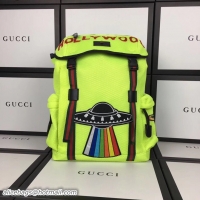 Top Quality Discount Gucci Yellow Mesh Backpack 387180 Green