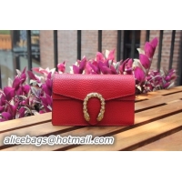 Classic Hot Gucci Dionysus Leather Super mini Bag 476432 Red