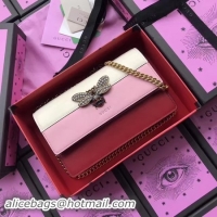 Unique Style Gucci Queen Margaret Leather Mini Bag 476079 White&Pink
