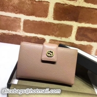 Perfect Gucci Calfskin Leagther Wallet 337023 Apricot
