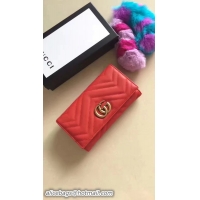 Inexpensive Gucci GG Marmont Continental Wallet 443436 Red