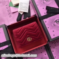 Good Looking Gucci GG Marmont Card Case 466492 Red