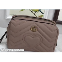 Grade Gucci GG Marmont Cosmetic Case Bag 476165 Nude 2018