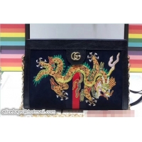 Luxurious Gucci Structured Shape Dragon Embroidered Ophidia GG Small Shoulder Bag 503877 2018