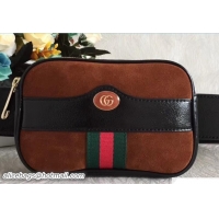 Crafted Gucci Brown Suede Web Small Belt Bag 501332 Spring 2018