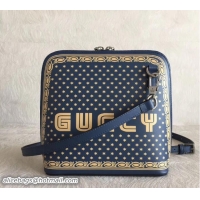 Most Popular Gucci Guccy Printed Crossbody Bag 501122 Blue Spring 2018