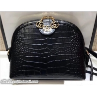 Unique Style Gucci Ophidia Crocodile Pattern Small Shoulder Bag 499621 Black 2018