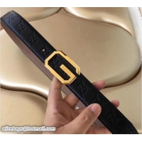 Classic Hot Gucci Width 3.8cm Signature Leather Belt with G Buckle Gold Hardware 20811 2018