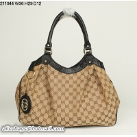 Top Design Gucci Sukey Original GG Canvas Tote Bag 211944 Black