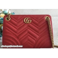 Discount Gucci Ophidia GG Marmont Matelassé Chevron Chain Shoulder Bag 505033 Red 2018