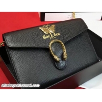 Good Quality Gucci Garden Dionysus Mini Chain Wallet Bag 516920 Butterfly Black 2018