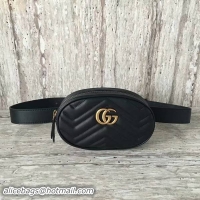 Top Quality Gucci GG Marmont Quilted Leather Bag 476434 Black