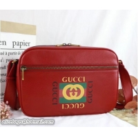 Good Product Gucci Vintage Logo Print Shoulder Bag 523589 Red 2018