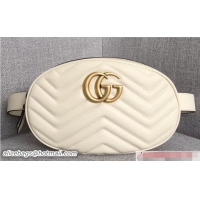 Low Cost Gucci GG Marmont Matelasse Leather Belt Bag 491294 White 2018