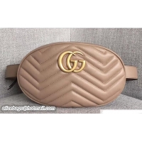Good Looking Gucci GG Marmont Matelasse Leather Belt Bag 491294 Nude 2018