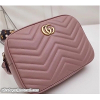 Charming Gucci GG Marmont Matelassé Chevron Leather Belt Bag 523380 Nude Pink 2018