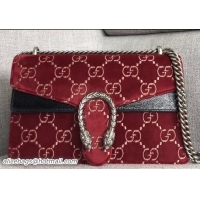 Duplicate Gucci Dionysus GG Velvet Small Shoulder Bag 400249 Red 2018