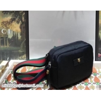 Crafted Gucci Black Canvas Shoulder Bag 523323 2018