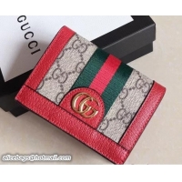 Luxury Gucci Ophidia GG Card Case 523155 Red 2018