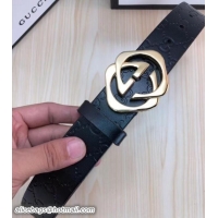 Grade Quality Gucci Width 3.8cm Signature Leather Belt Black/Gold with Interlocking G Buckle 519822