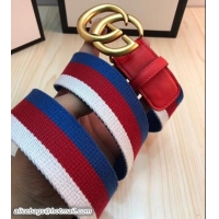 Best Product Gucci Width 3.8cm Sylvie Web Belt Red with Double G Buckle 519831