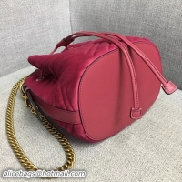 Duplicate Gucci GG Marmont Quilted Velvet Bucket Bag 525081 Rosy 2018 Collection