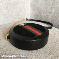 Unique Style Gucci Suede Ophidia Mini Round Shoulder Bag 550618 Black 2018