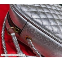 Good Quality Gucci Laminated Leather Small Shoulder Bag 541051 Silver