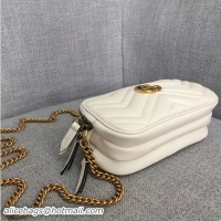 Trendy Design Gucci GG Marmont Mini Chain Bag 546581 White 2018