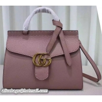 Duplicate Gucci GG Marmont Leather Top Handle Bag 421890 Light Pink