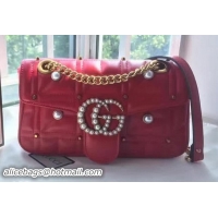 Cheap Gucci GG Marmont Matelasse Shoulder Bag 443496 Red