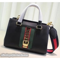 Cheap Ladies Gucci Sylvie Leather Top Handle Bag 460381 Black