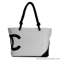 Chanel Cambon Large Shoulder Bags 25169 White-Black